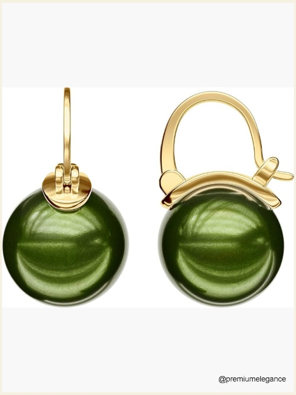 Pearl Drop Stud Earrings Huggie Hoop Gold Tone Earrings